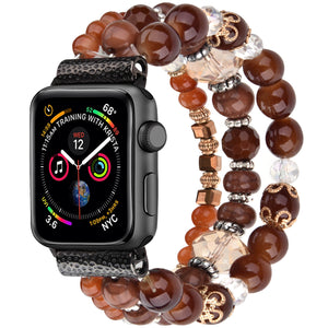 WareWel Apple Watch Compatible Beaded Pearl Elastic Loop - WareWel