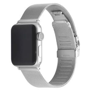WareWel Apple Watch Compatible Stainless Steel Mesh Band with Deployment Clasp - WareWel