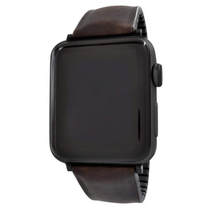 WareWel Apple Watch Compatible Hybrid Leather and Silicone Replacement Watch Strap - WareWel