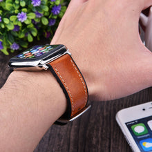 Load image into Gallery viewer, WareWel Apple Watch Compatible Sweatproof Geunine Leather and Silicone Hybrid Strap - WareWel
