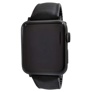WareWel Apple Watch Compatible Hybrid Leather and Silicone Replacement Watch Strap - WareWel