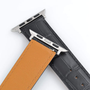 WareWel Apple Watch Compatible Crocodile Pattern Genuine Leather Replacement Strap - WareWel