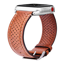 Load image into Gallery viewer, WareWel Apple Watch Compatible Vented Genuine Leather Strap - WareWel
