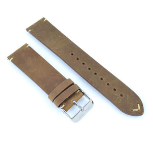 WareWel Genuine Crazy Horse Leather Replacement Watch Strap with Quick Release - WareWel