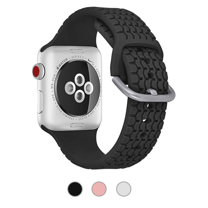 WareWel Apple Watch Compatible Tire Track Silicone Rubber Strap - WareWel