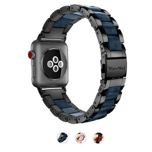 WareWel Apple Watch Compatible Stainless Steel and Resin Band - WareWel