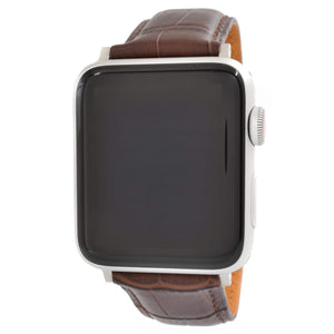 WareWel Apple Watch Compatible Crocodile Pattern Genuine Leather Replacement Strap - WareWel