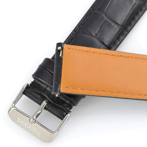 WareWel Crocodile Pattern Genuine Leather Replacement Watch Strap with Quick Release - WareWel